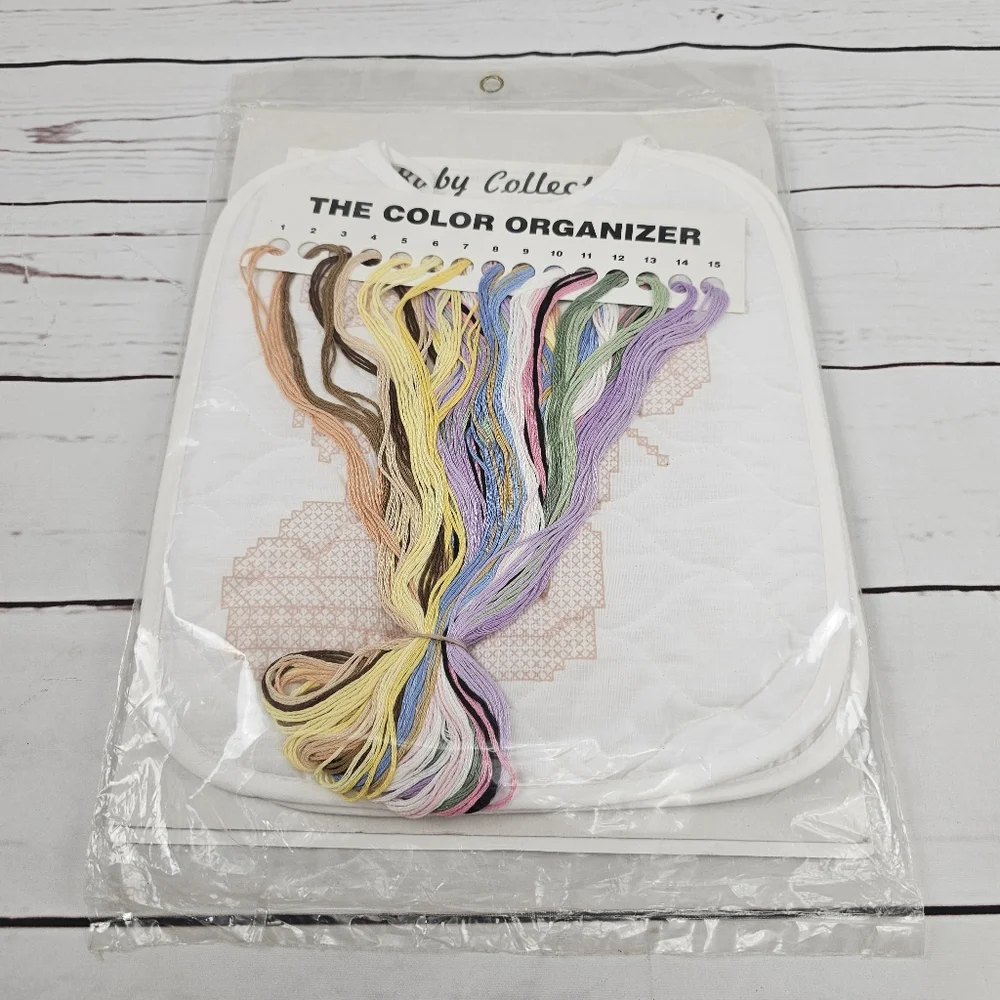 JCA Bubbles Stamped Cross Stitch Baby Bib Set